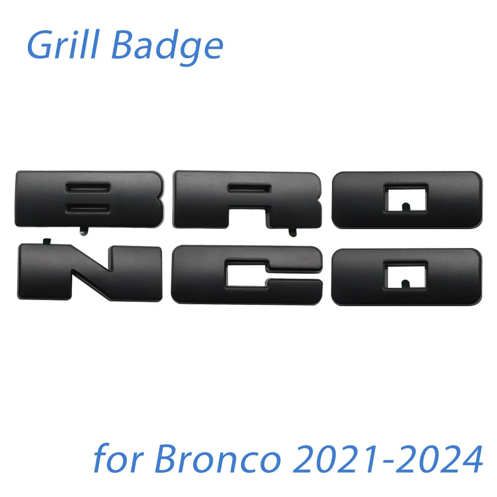 For 2021-2025 Bronco M-1447-BLMB Matte Black Grille Emblem Letters Overlay