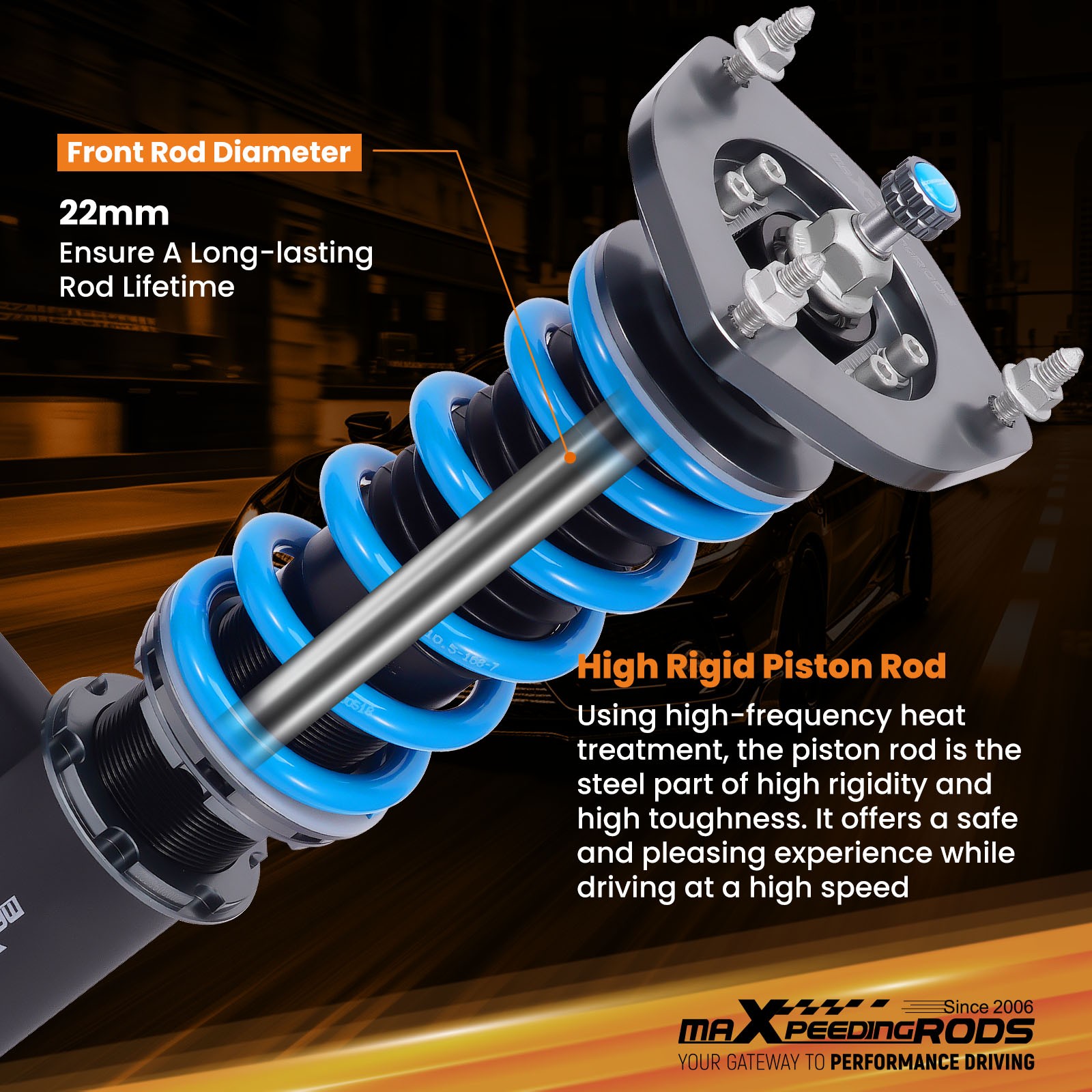 MaXpeedingrods T6 Coilovers 24 Level Damper Lowering Kit For VW Passat 12-16 B7