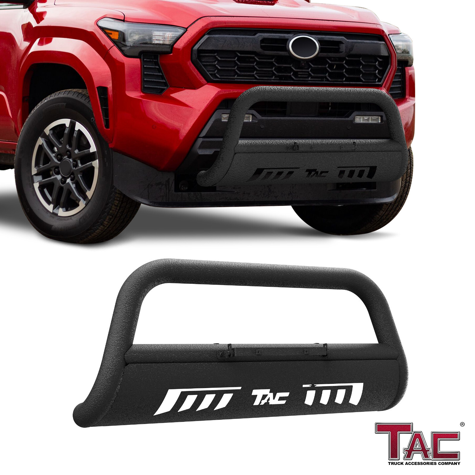 For 2024-2025 Toyota Tacoma 3″ Texture Bull Bar Grille Guard Front Bumper Black