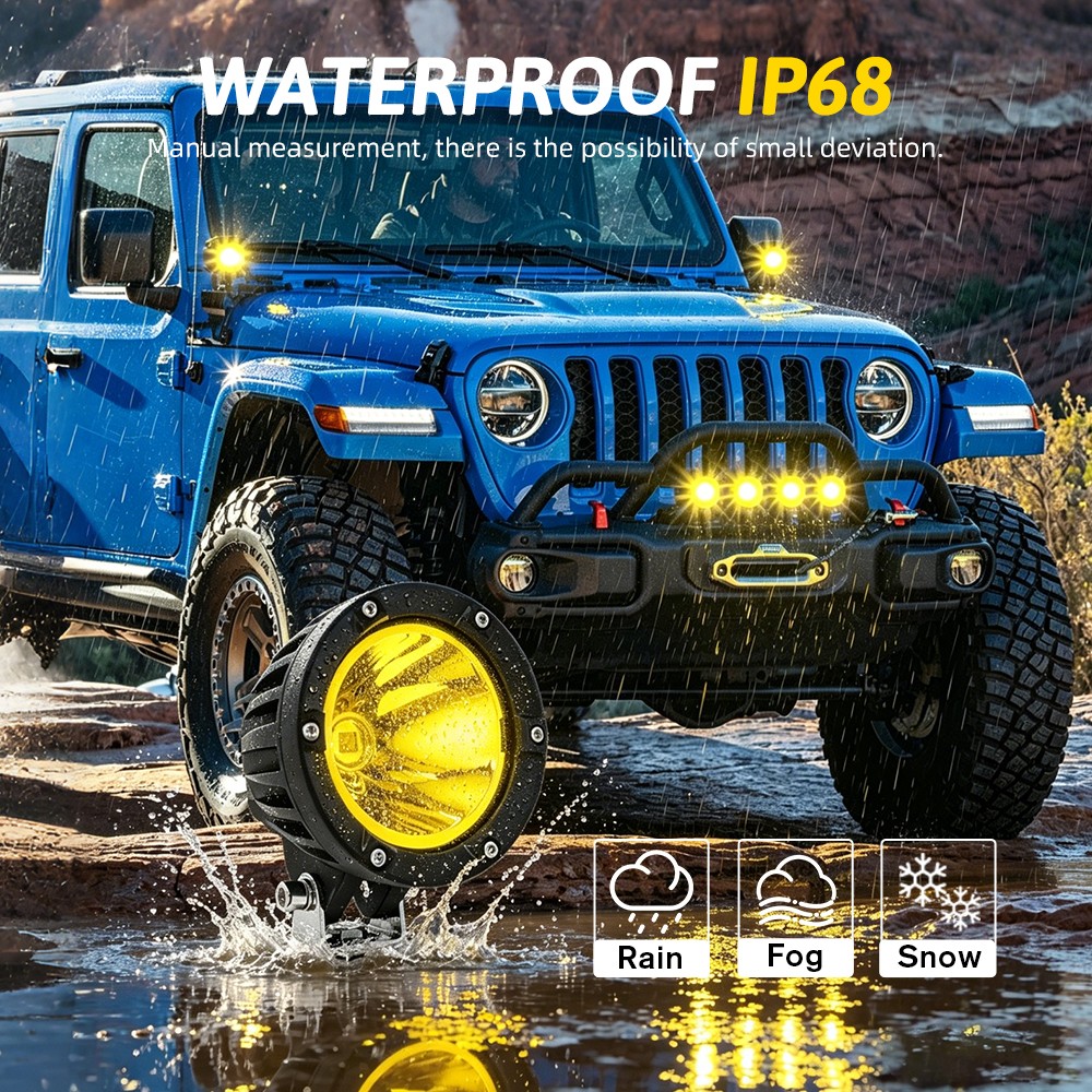 AUXBEAM 4″ Amber LED Work Light Bar Spot Pods Offroad Truck ATV Driving Fog Lamp