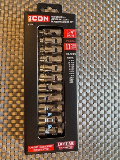 ICON 1/4 in. Drive Metric Professional Shallow Socket Set 11-PC S1UM11 UNIVERSAL