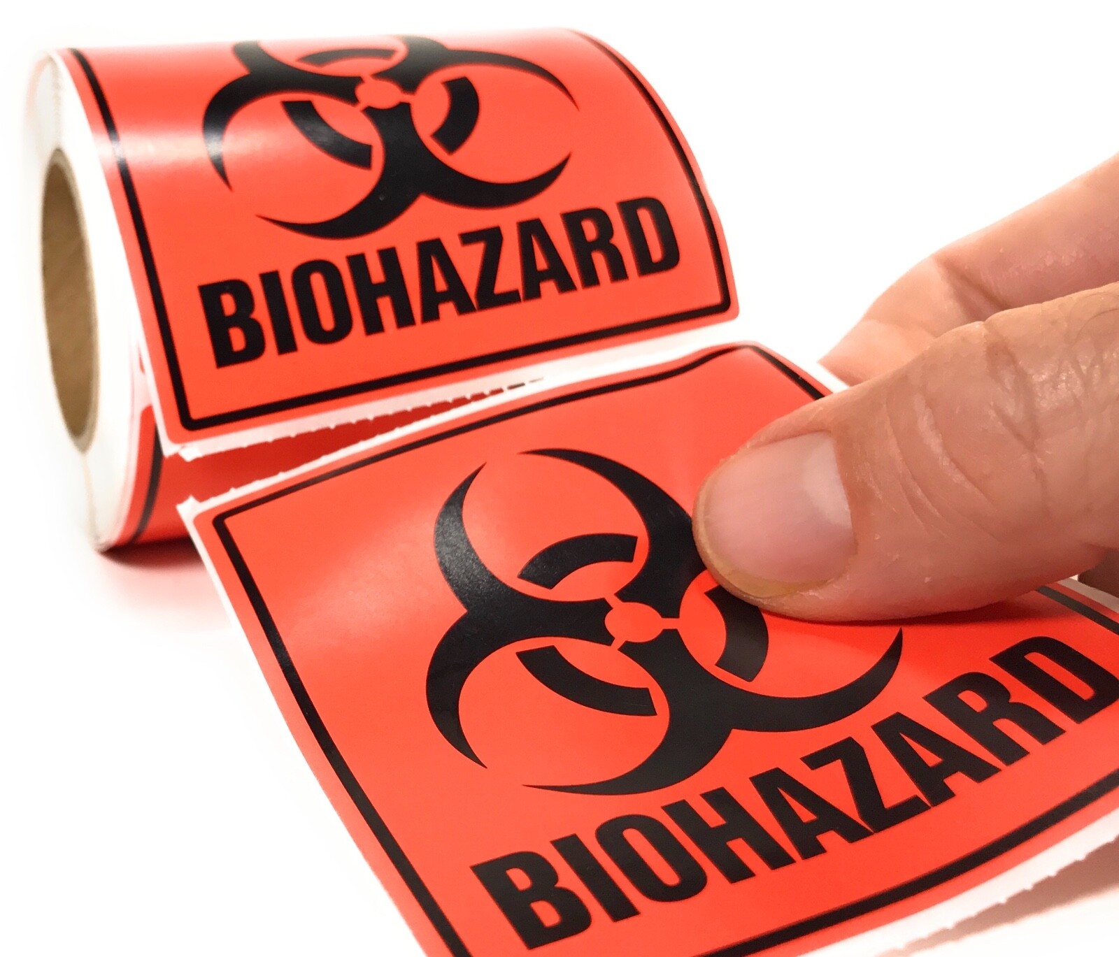 Biohazard 3″ x 3″ Perforated Stickers 250 Count Roll Warning Safety Label