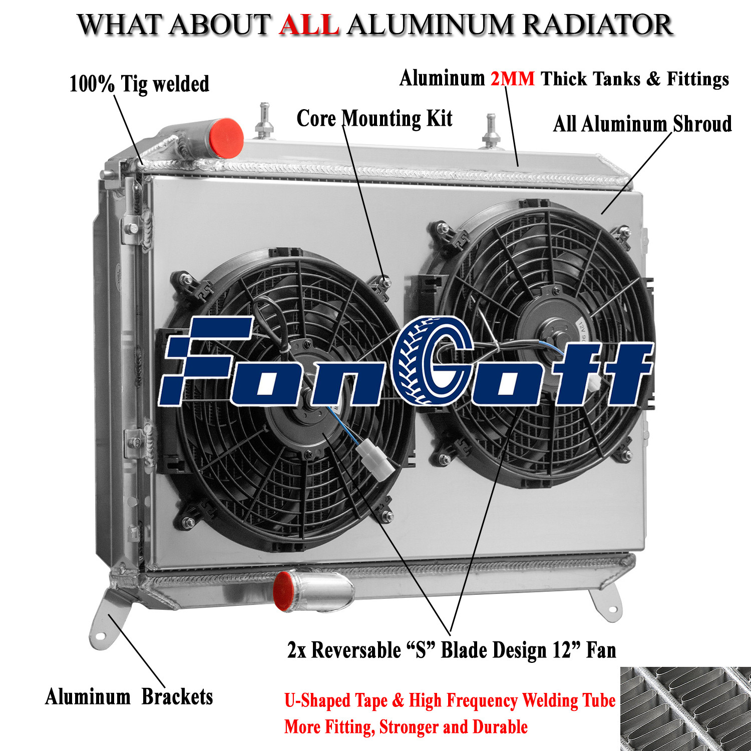 #CC762 4 Rows Aluminum Radiator+Shroud Fan For 1984-1988 Nissan 300ZX Z31 VG30.