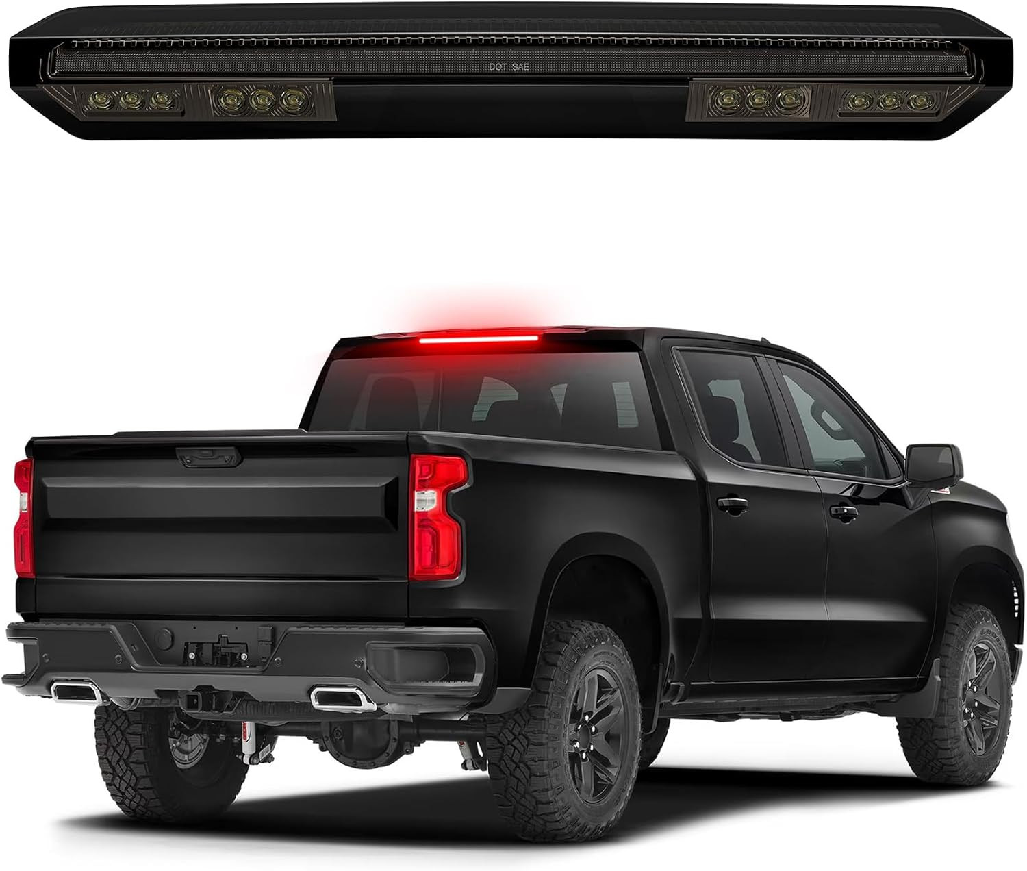 For 19-2026 Chevy Silverado GMC Sierra LED Third Brake Light Without Camera Hole