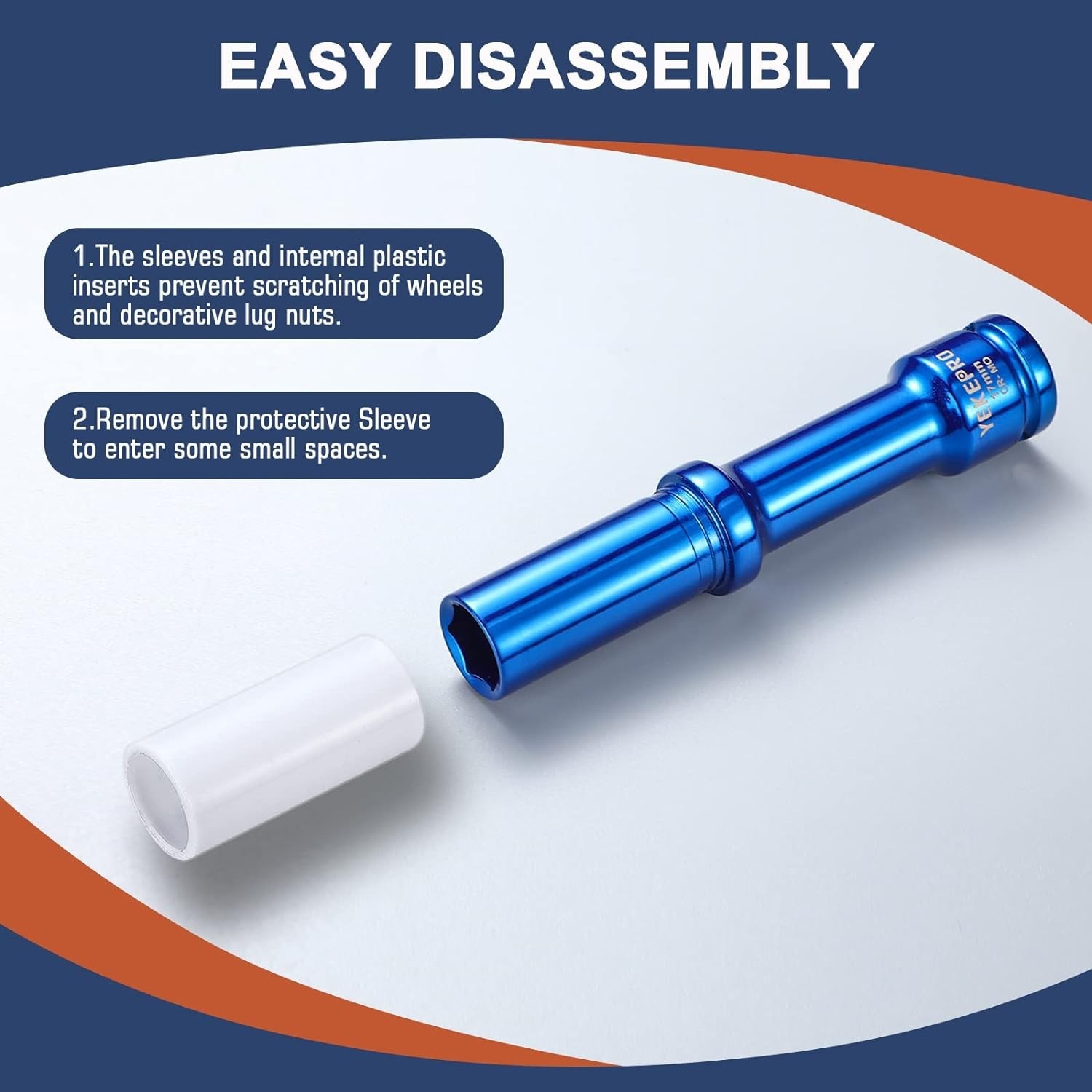 1/2″ Drive Lug Nut Socket Set 17 19 21mm Thin Wall Impact | Non-Marring Prote…