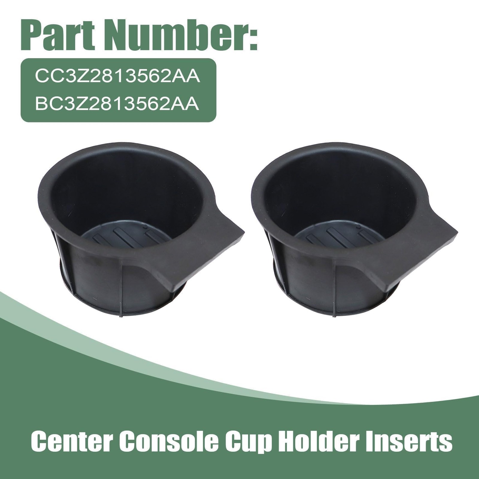 ATUOTPO 2Pcs Black Cup Holder Inserts Center Console Insert,