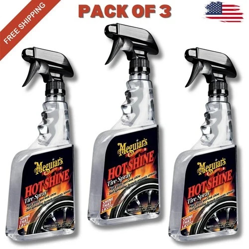 Meguiar’s Hot Shine Tire Spray, G12024, 24 Oz Bottle, Easy To Use (Pack of 3)