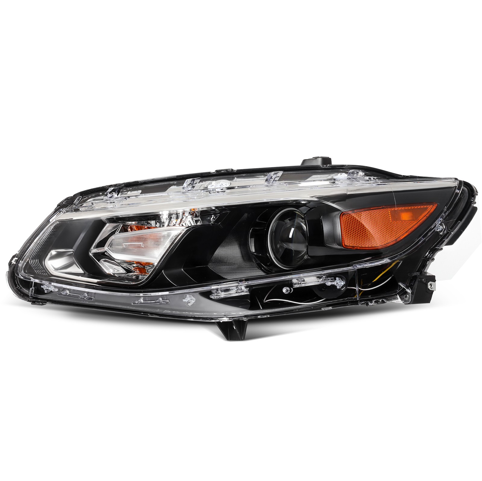 Halogen Headlight Assembly For Chevrolet Malibu 2016-2018 Black Amber Left Side
