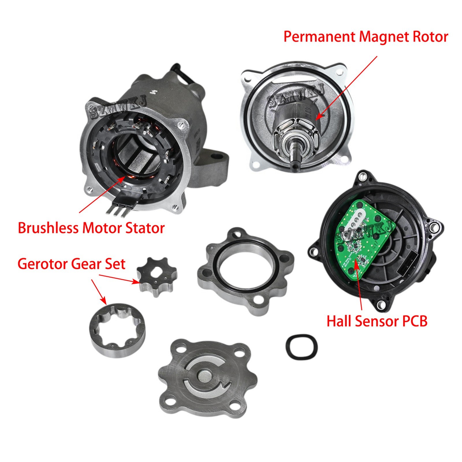 Brushless Motor Gerotor Pump DC 12V 15L/Min 2.5Mpa Low Noise High Power Oil Pump