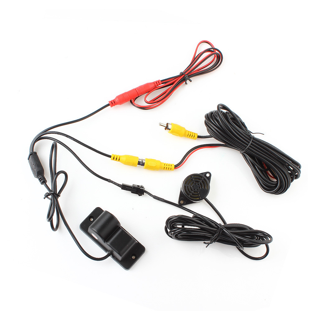 2in1 Car Parking Reversing Sensor Radar Rear View Backup Night Vision Camera Kit
