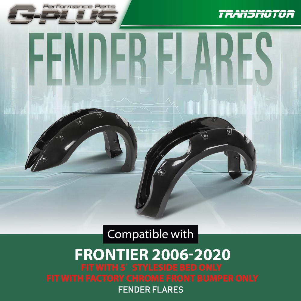 Fender Flares Pocket Rivet Style Smooth Fit For Nissan Frontier 06-20 5′ Bed