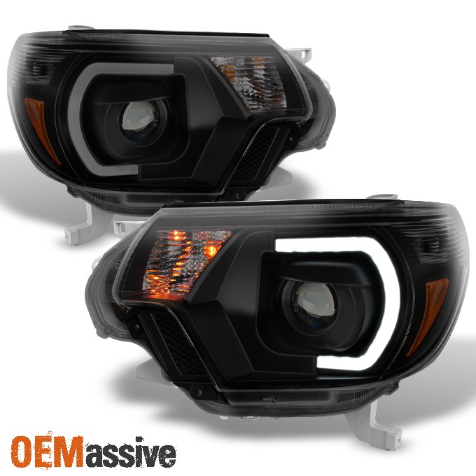 *PRO U-Bar Mono-Eye Style* Fits 2012 Tacoma LED Black Smoke Projector Headlight