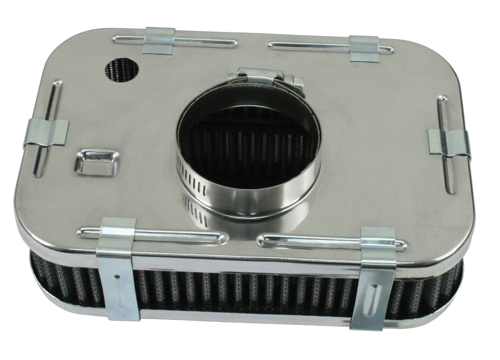 EMPI 17-2823 CHROME AIR CLEANER 2″ TALL STOCK CARB VW 28 30 34 BUG BUGGY GHIA