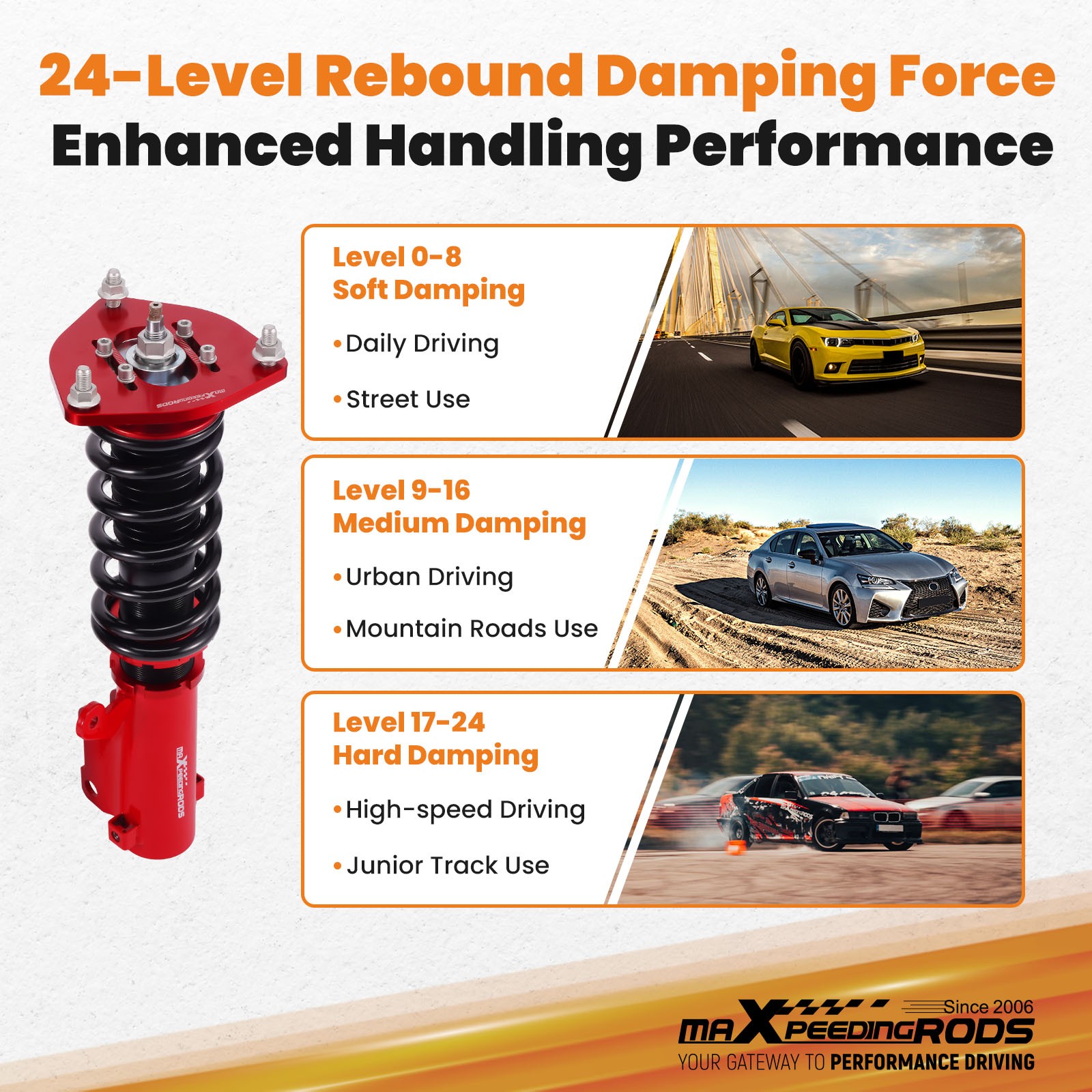 MaXpeedingrods 24 Level Coilovers Suspension Kit for Mitsubishi Eclipse 06-12