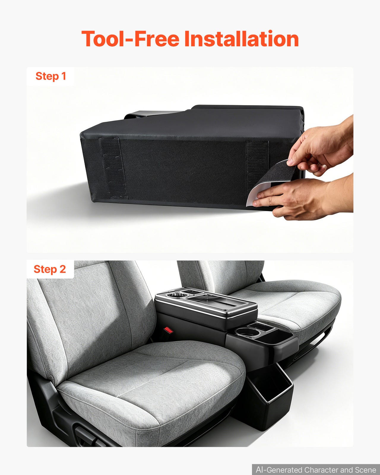 VEVOR Center Console Between Seat Floor Console Storage Box Tools Organizer