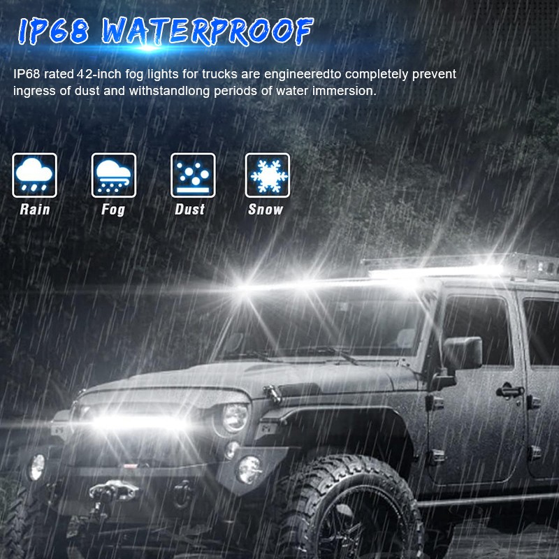 Slim 40″inch 2400W LED Light Bar Combo Spot Flood Truck Offroad+4″Pods Kit 41 42