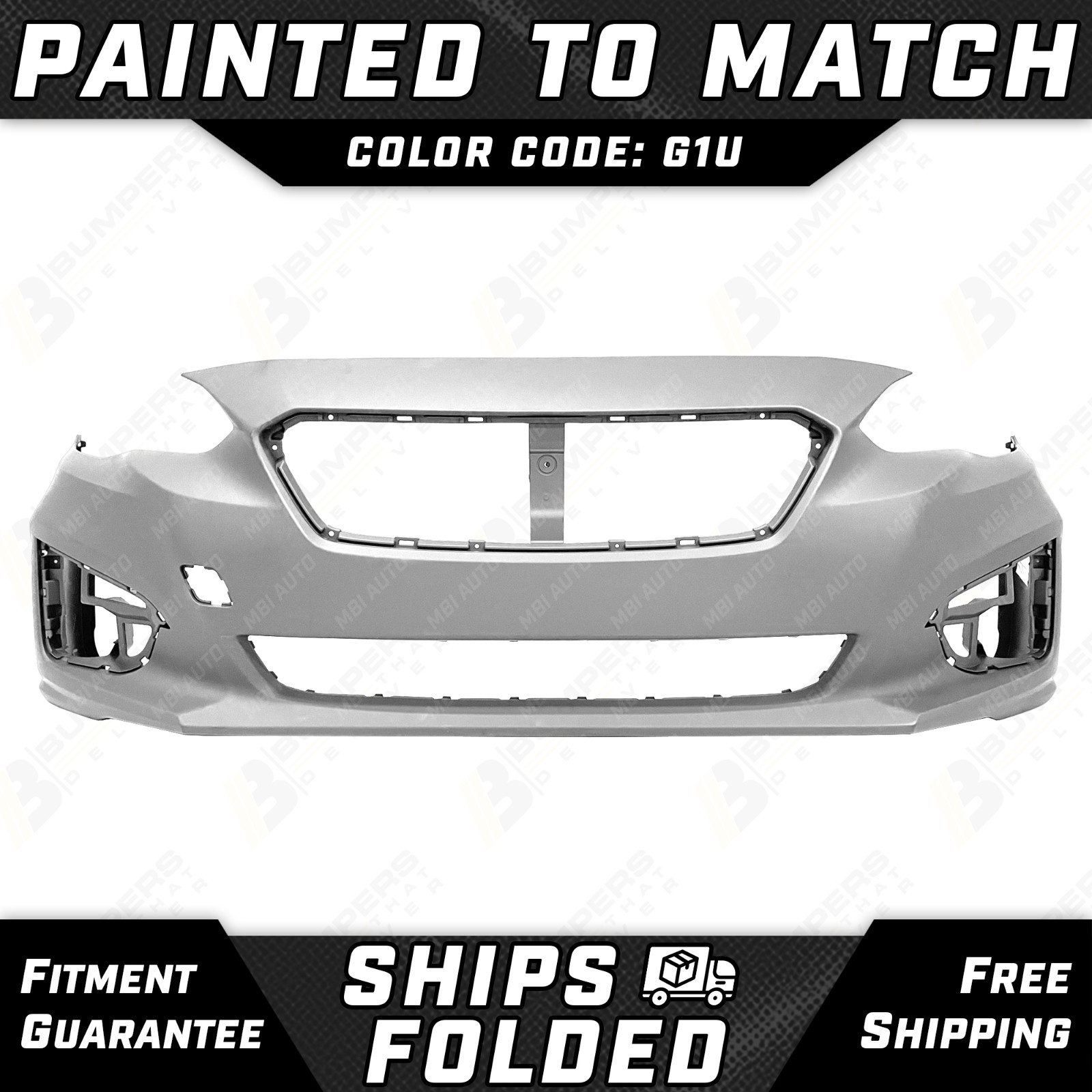 NEW Painted *G1U – Ice Silver* Front Bumper Cover for 2017-2019 Subaru Impreza