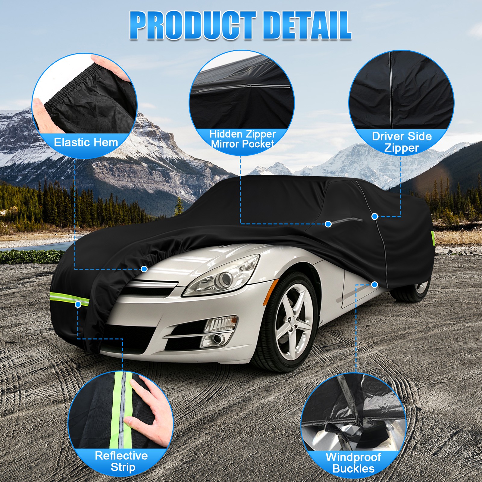 Fit For 2006-2009 Saturn Sky 2-door Waterproof All-Weather Car Cover Protection