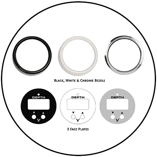 Hawkeye DepthTrax Prism Depth Gauge, Transom Mount Transducer, White Black Silve