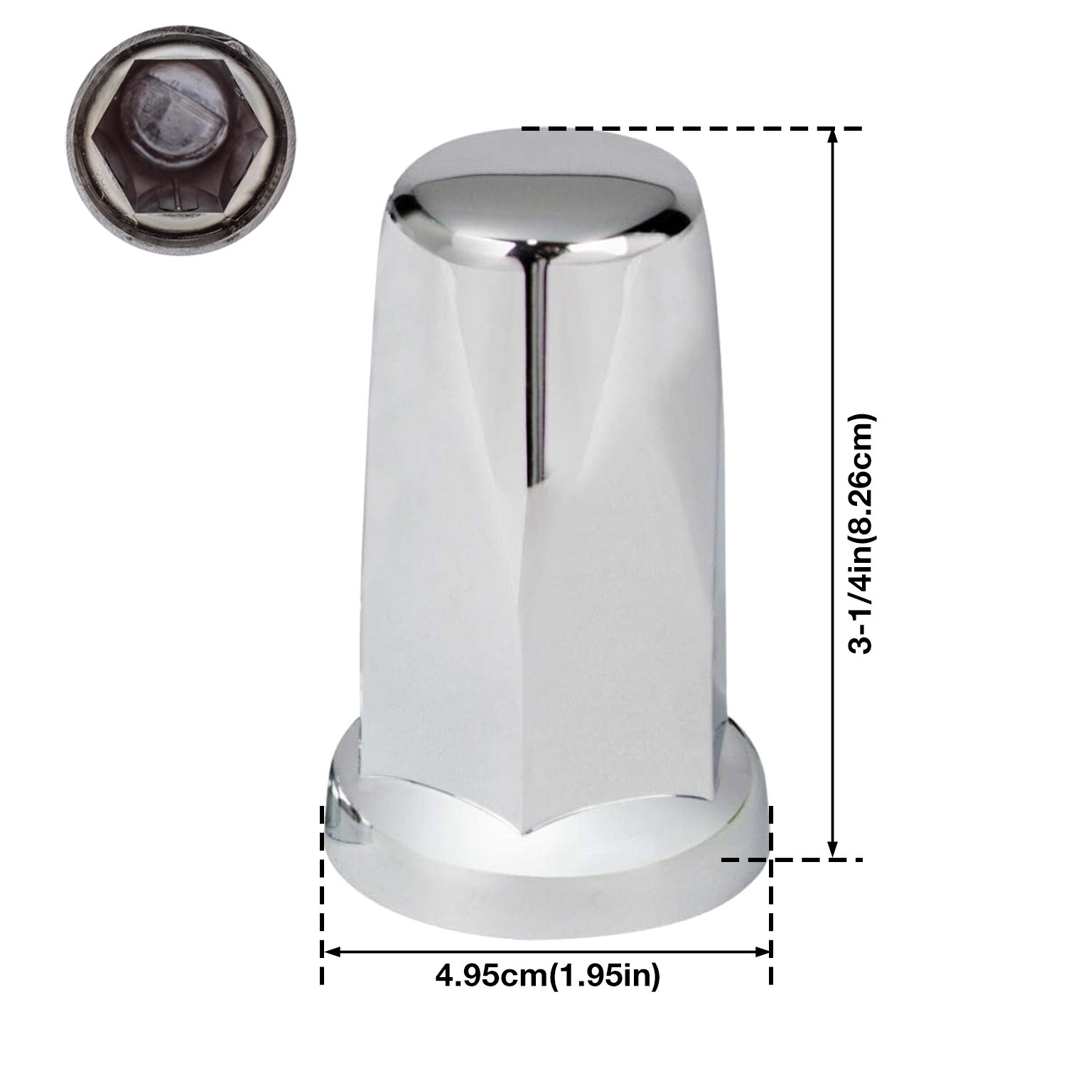 20pcs 33mm Chrome ABS Lug Nut Cover, Push-on Plastic Lug Nut Caps For Semi Truck
