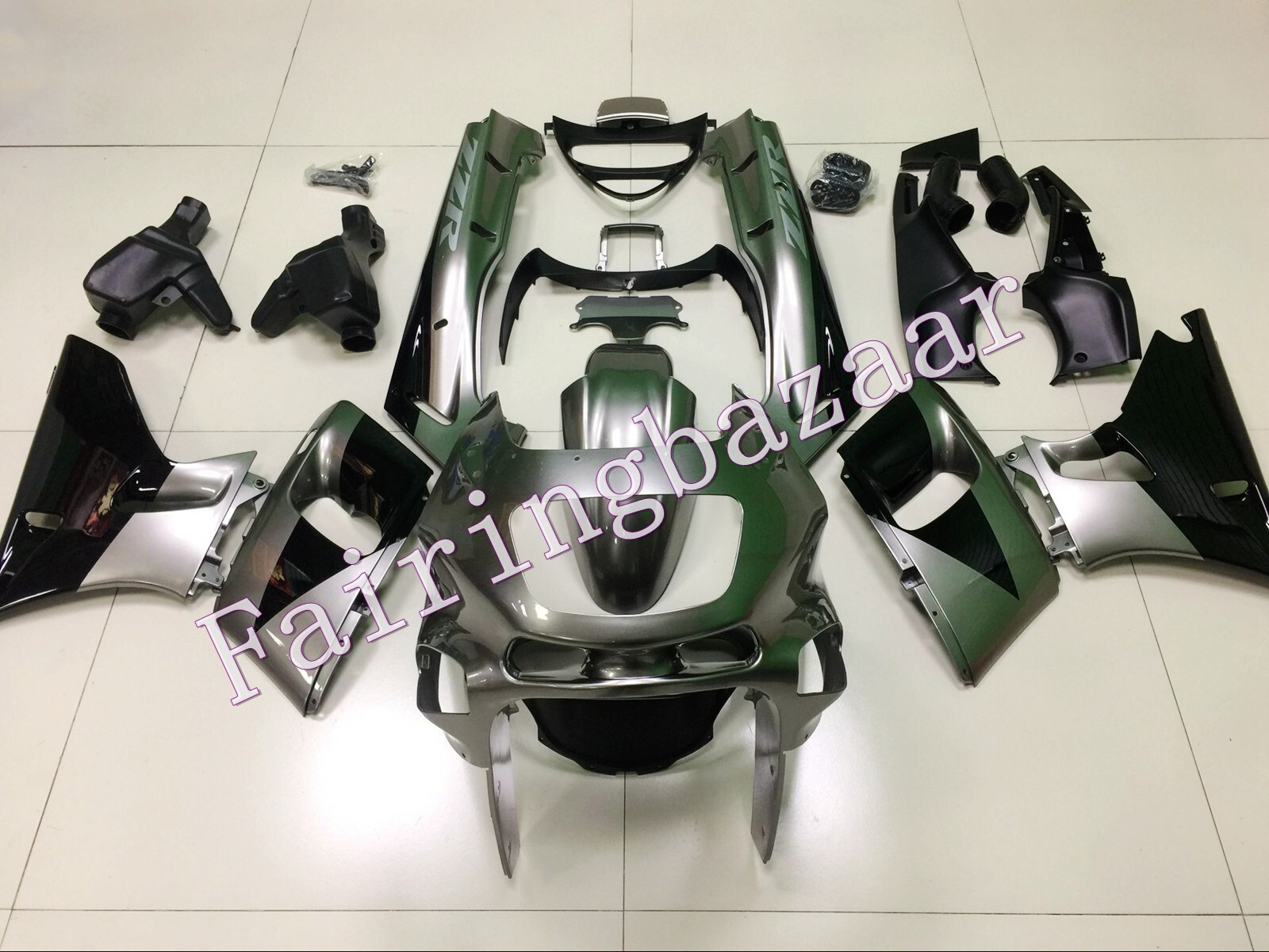 Fit for 1993-2007 ZZR400 Black Gray ABS Injection Molded Bodywork Fairing Kit
