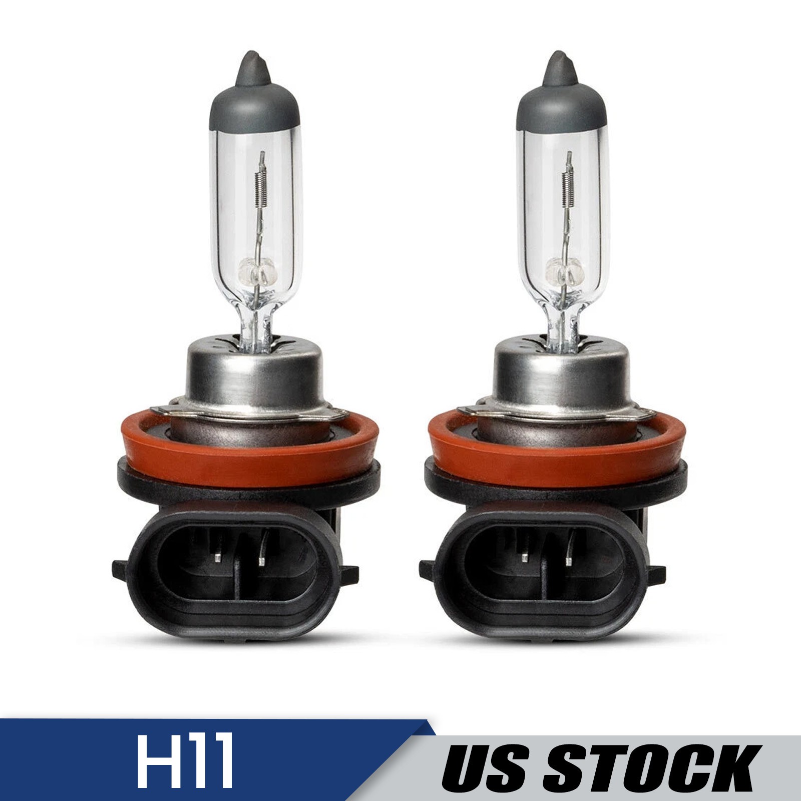 H11 Halogen Headlight Light Bulbs 2Pcs 55W 12V Auto Low-Beam Driving Light 6500K