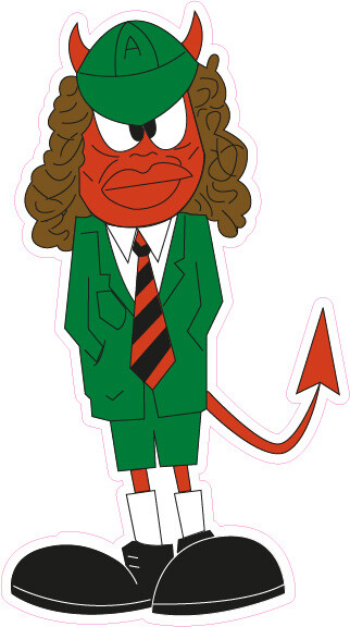 ACDC Angus Young Cartoon Devil Vinyl Bumper Sticker Window Decal Multiple Sizes