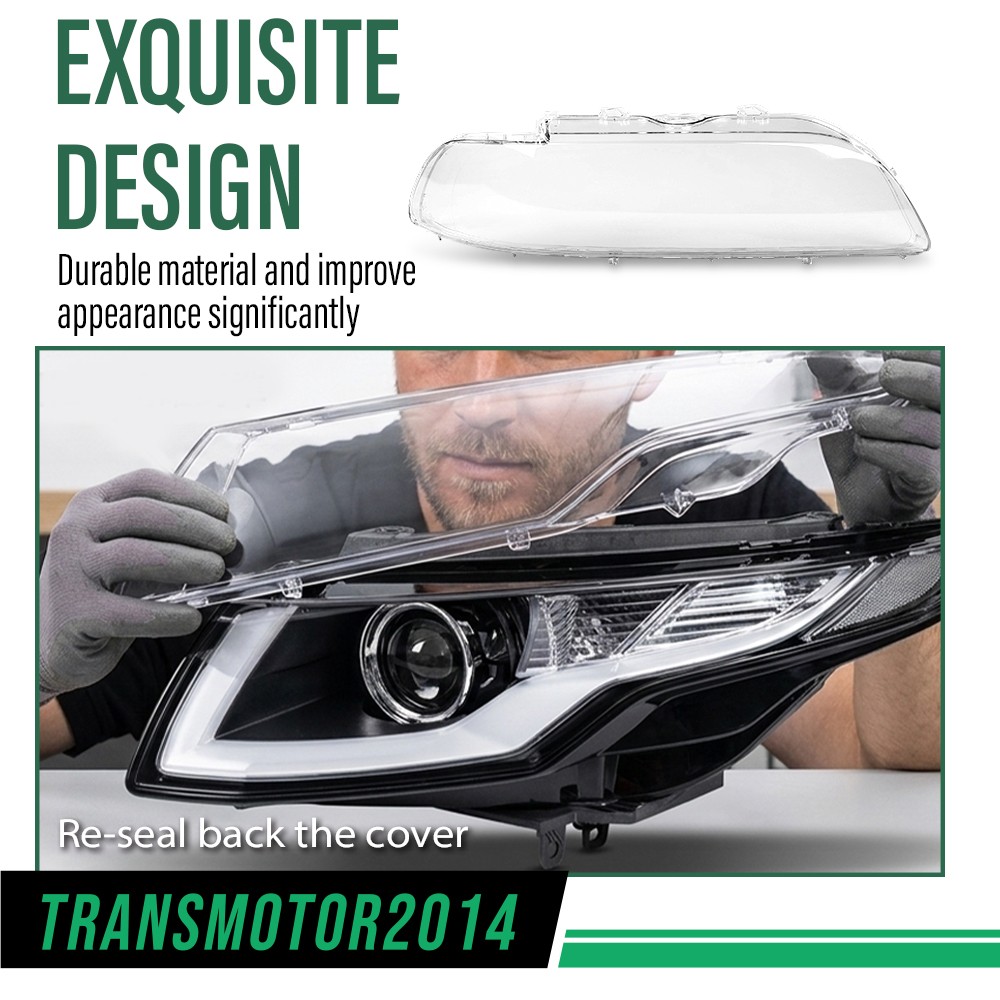 Fits 2000-2003 BMW 5 Series E39 Facelift Clear Headlight Lens Covers Left+Right