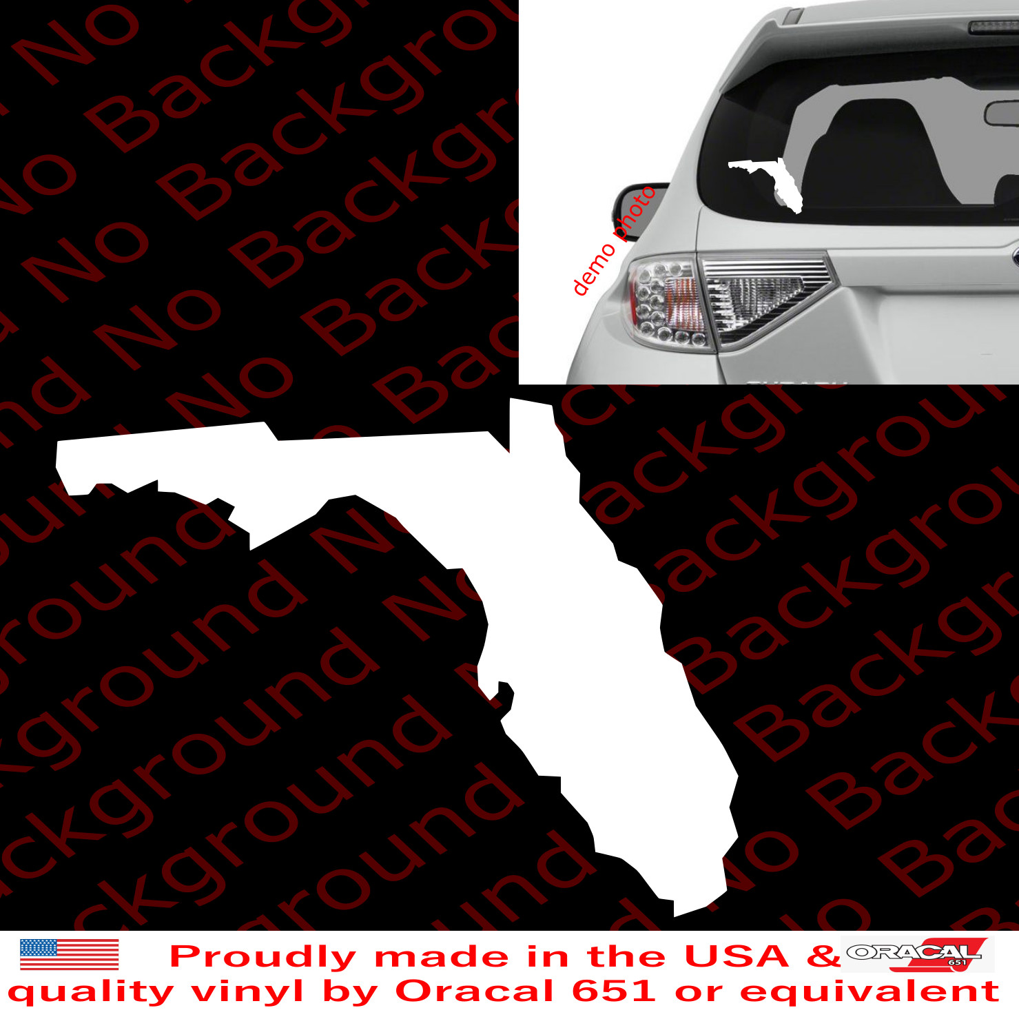 Florida FL State USA Map Only Vinyl Decal Sticker for Car Windows Bumper US053