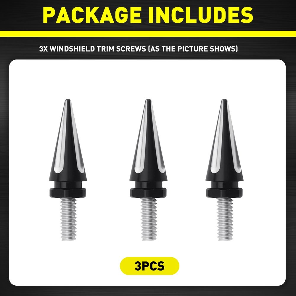 Black+White Spike Windscreen Windshield Screws For Harley Touring 1996-13 3-30X