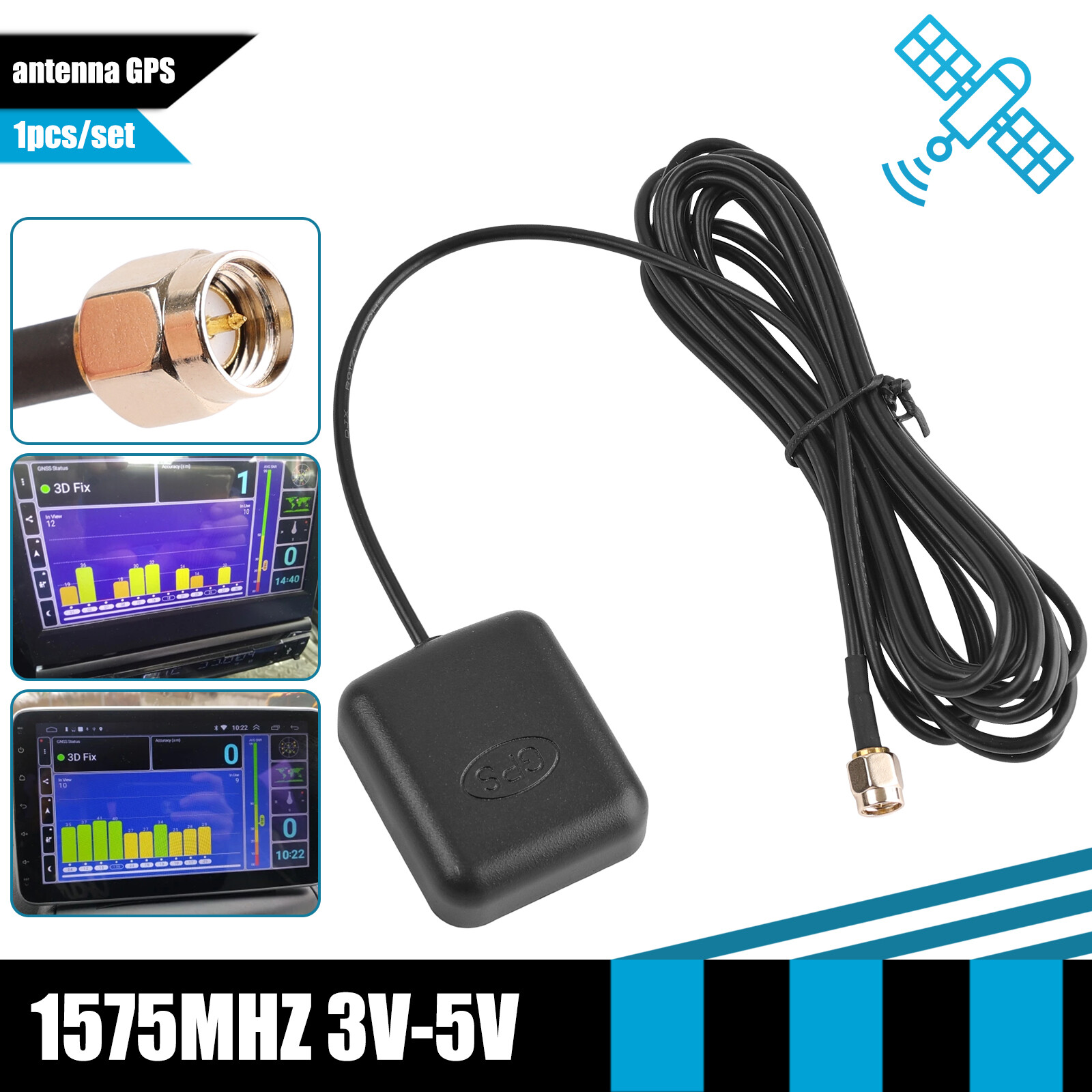 Car Radio Stereo GPS Receiver SMA Connector 3M Cable GPS Antenna Auto Aerial