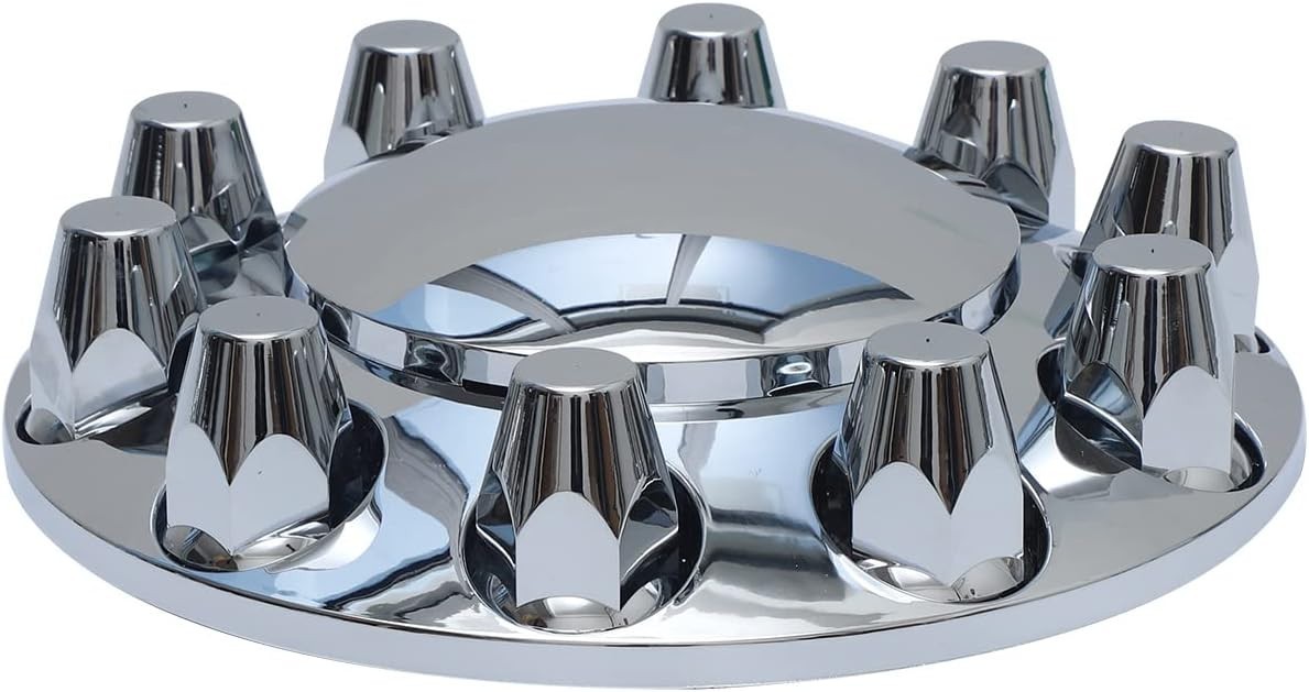 Wheel Axle Hub Cover Kit Semi Truck Wheel Front 33mm Nut Covers Set of 2