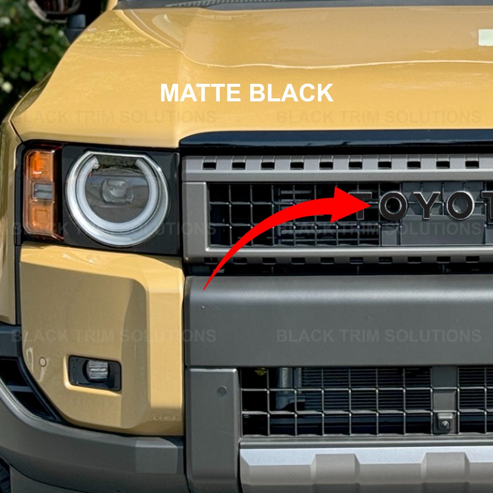 Matte Black Overlay DECAL Letter for Front Grille For 24-25 Toyota Land Cruiser