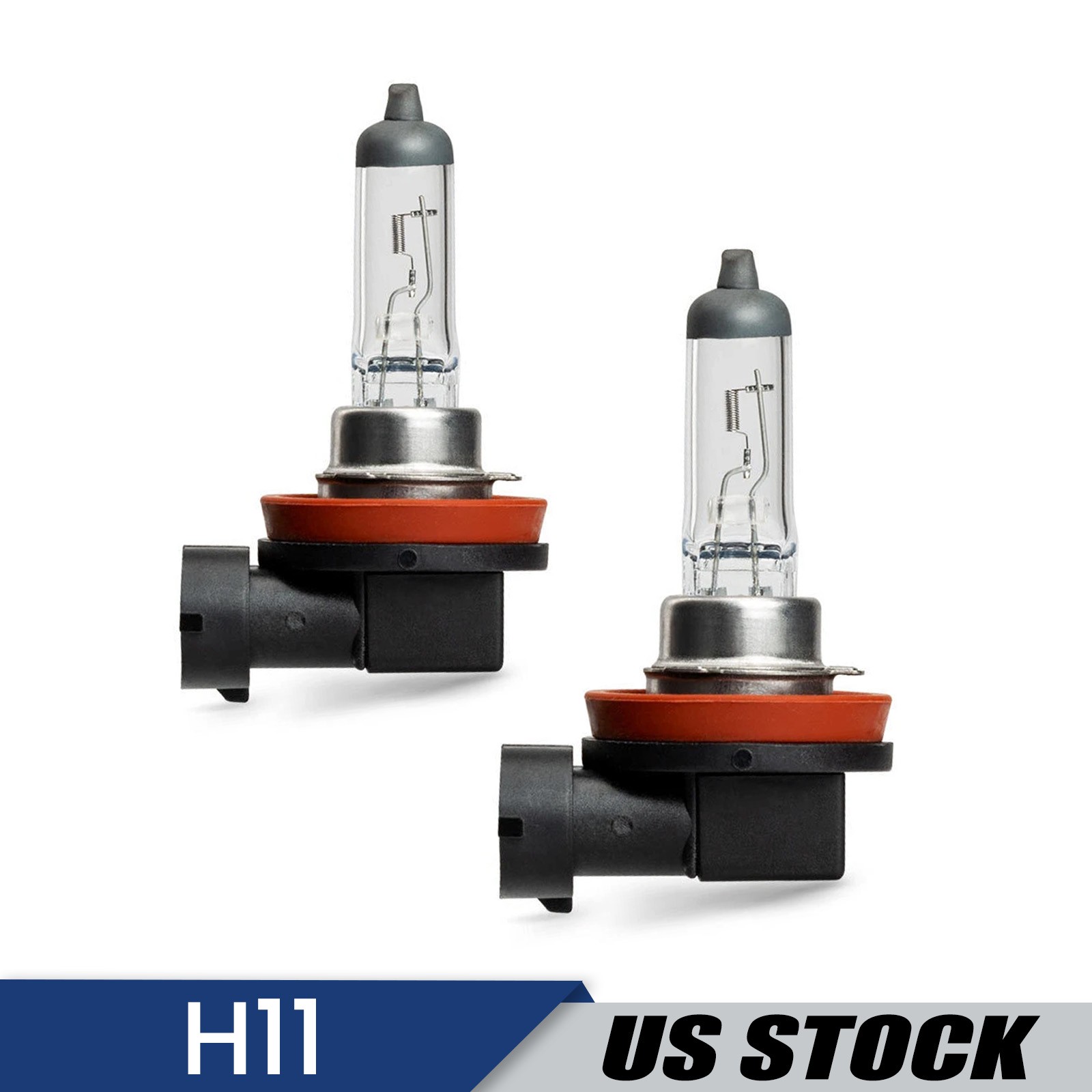 H11 Halogen Headlight Light Bulbs 2Pcs 55W 12V Auto Low-Beam Driving Light 6500K