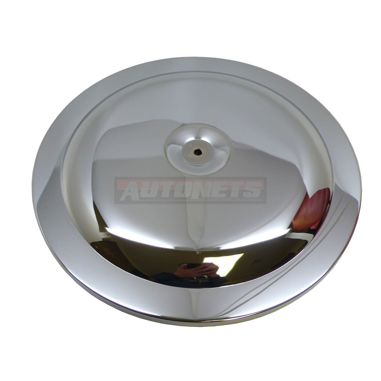 14″ Round Chromed Race Car Style Air Cleaner Lid Top cover only SBC BBC Hod Rod