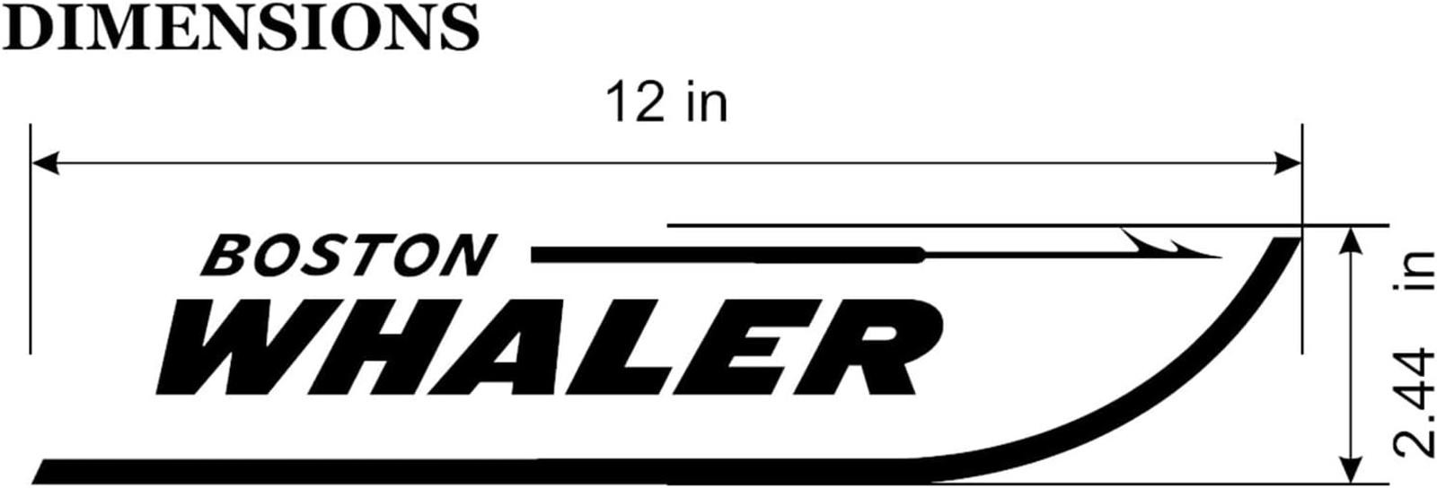2 Set Boston Whaler Decals for Boat Hull, Marine Grade Sticker (Red 12″ x 2.44″)