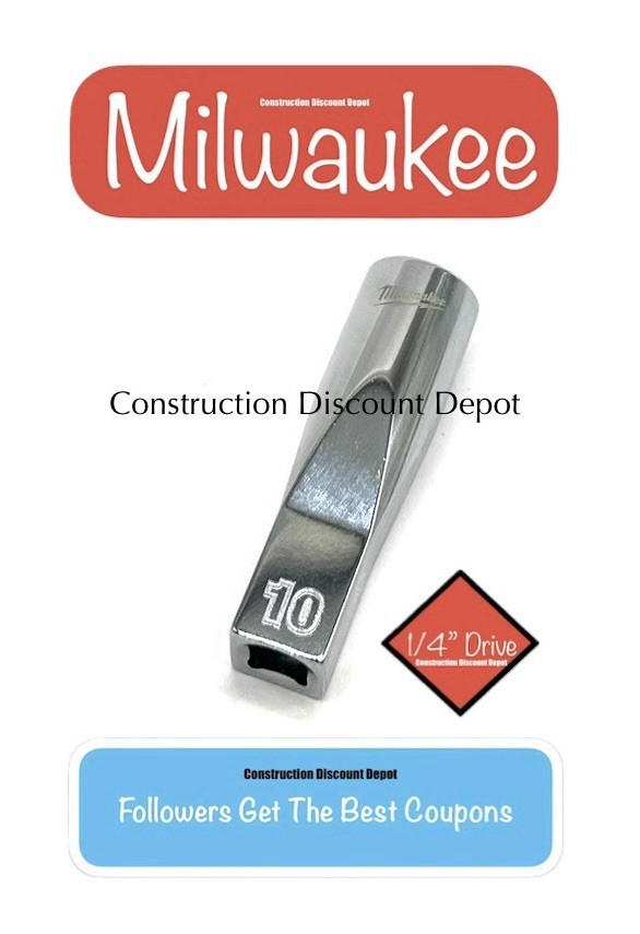 Milwaukee Tool 45-34-9048 1/4″ In. Drive 10mm Metric 6-Point Deep Socket
