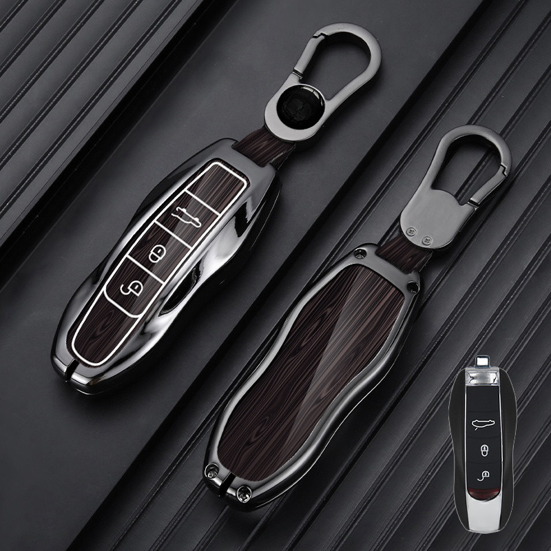 For Porsche Cayenne 911 Panamera Macan Aluminum Alloy ABS Car Key Fob Cover Case