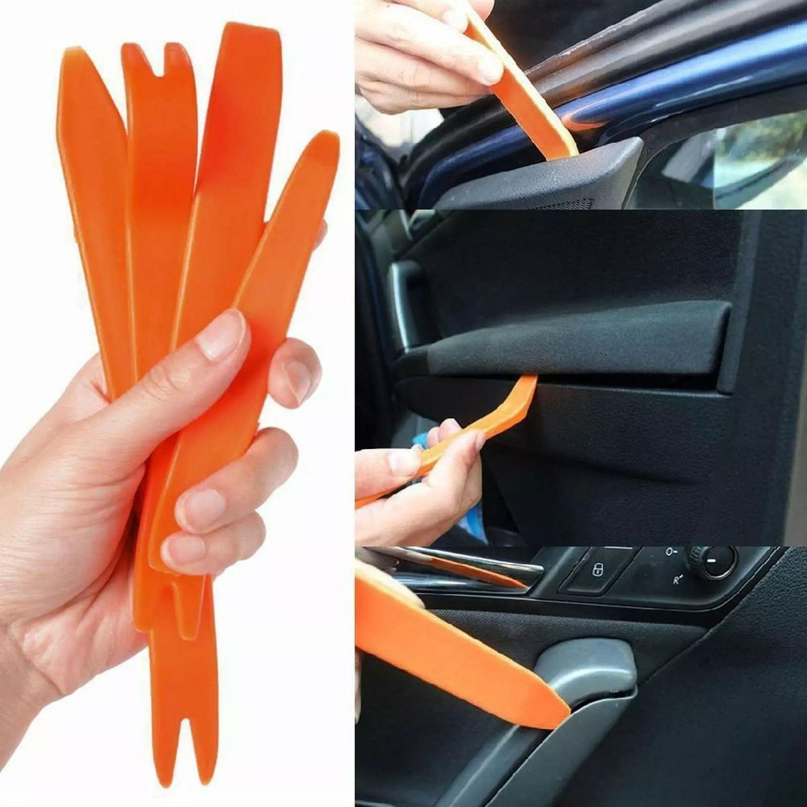 4 psc Pry Bar Set Automotive Dash Panel Plastic Trim Tool Molding Remover
