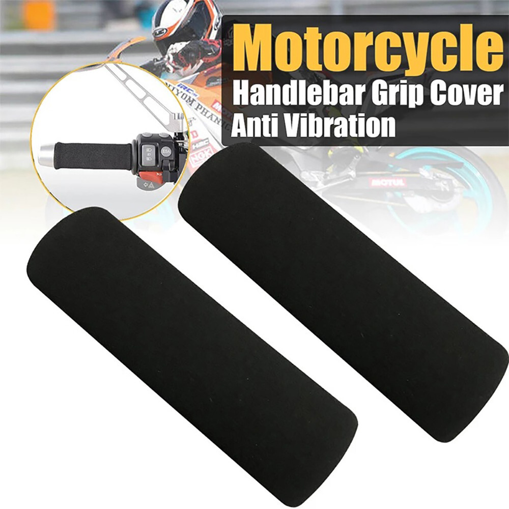 1 Pair Motorcycle Wrap Around Hand Grip Covers Anti Vibration Comfort Soft Touch