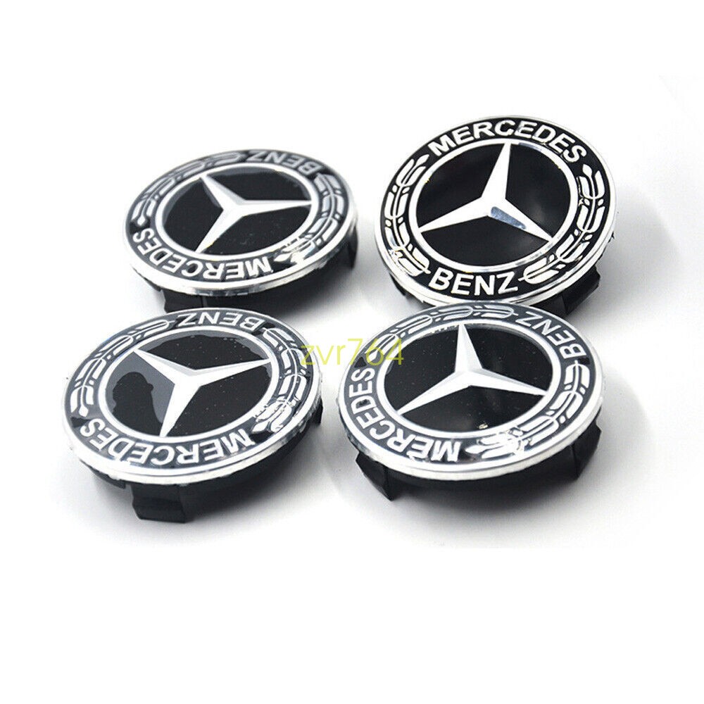 4PCS 75mm Wheel Center Hub Caps Cover Logo Badge Emblem For Mercedes Benz USA