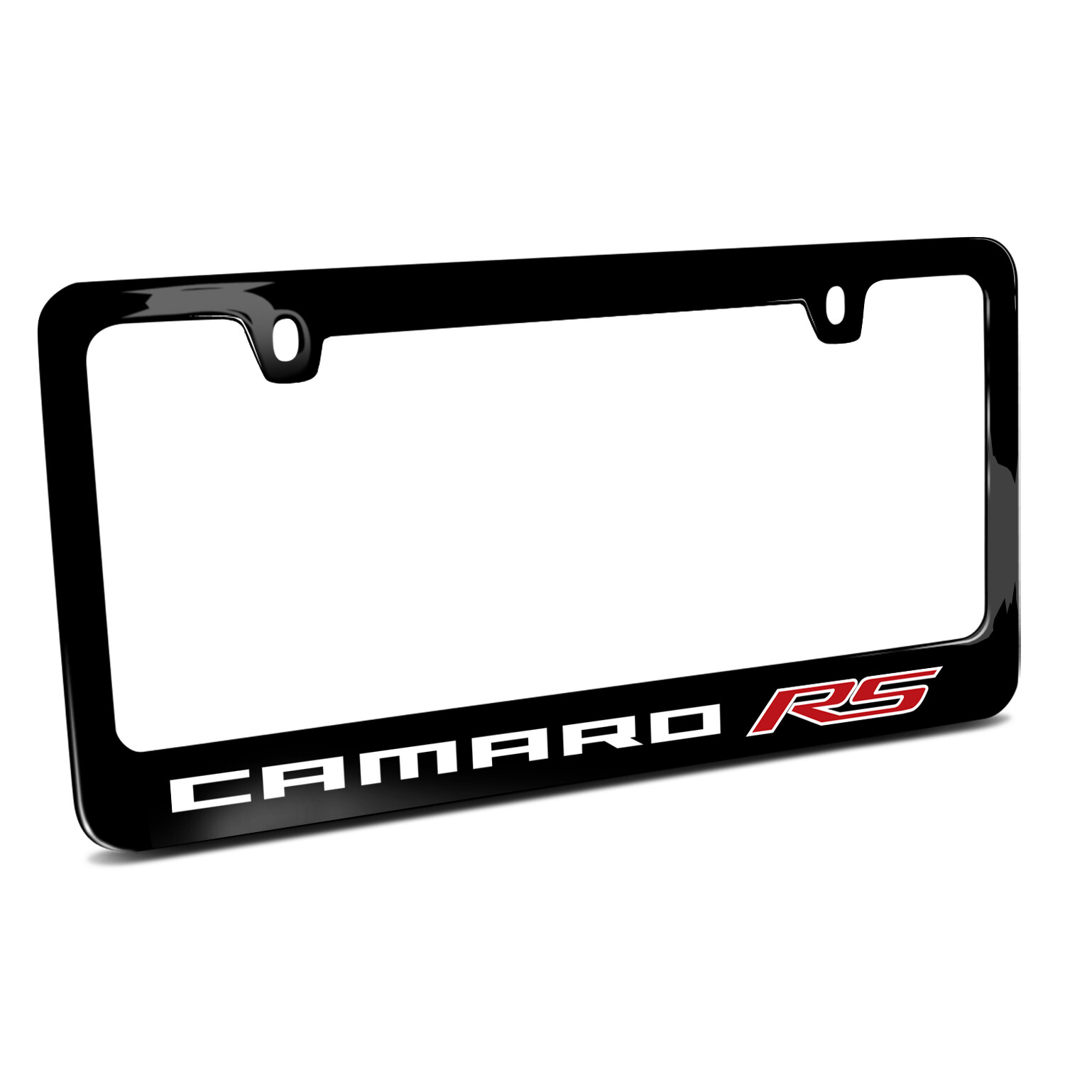 Chevrolet Camaro RS in Red Black Metal License Plate Frame by iPick Image