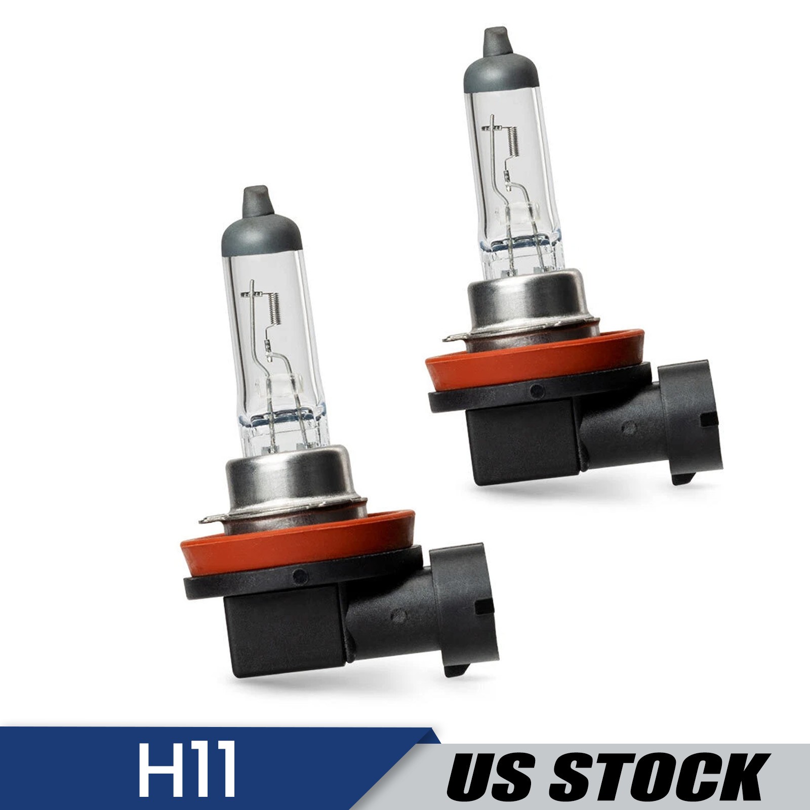 H11 Halogen Headlight Light Bulbs 2Pcs 55W 12V Auto Low-Beam Driving Light 6500K