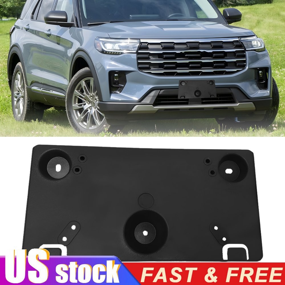 Front License Plate Mount Bracket Holder Plastic Fits 2025 Ford Explorer Black
