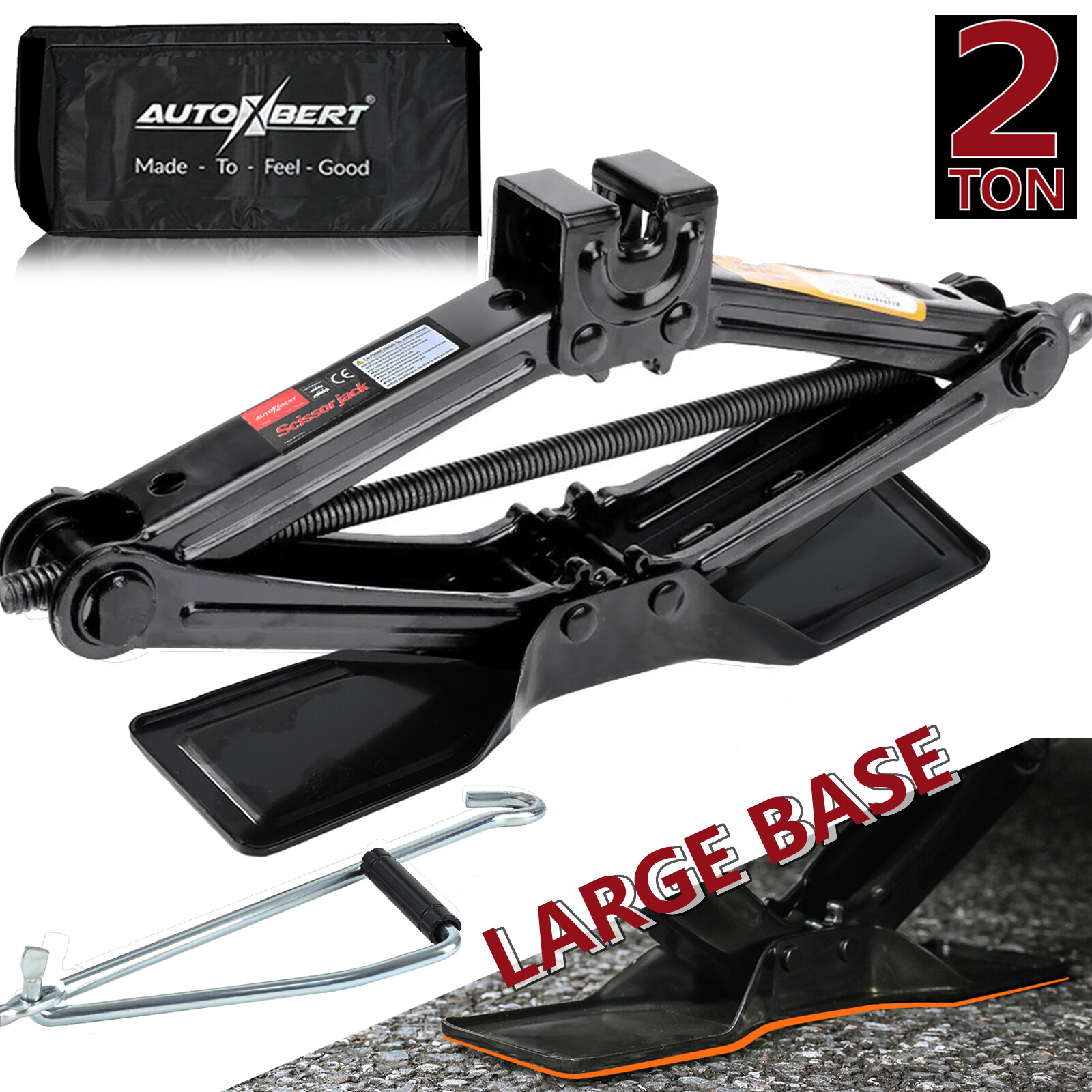 Steel Scissor Lift Jack Wide Stand Car Kit 2 Ton 4000 lbs Storage Bag Truck Car