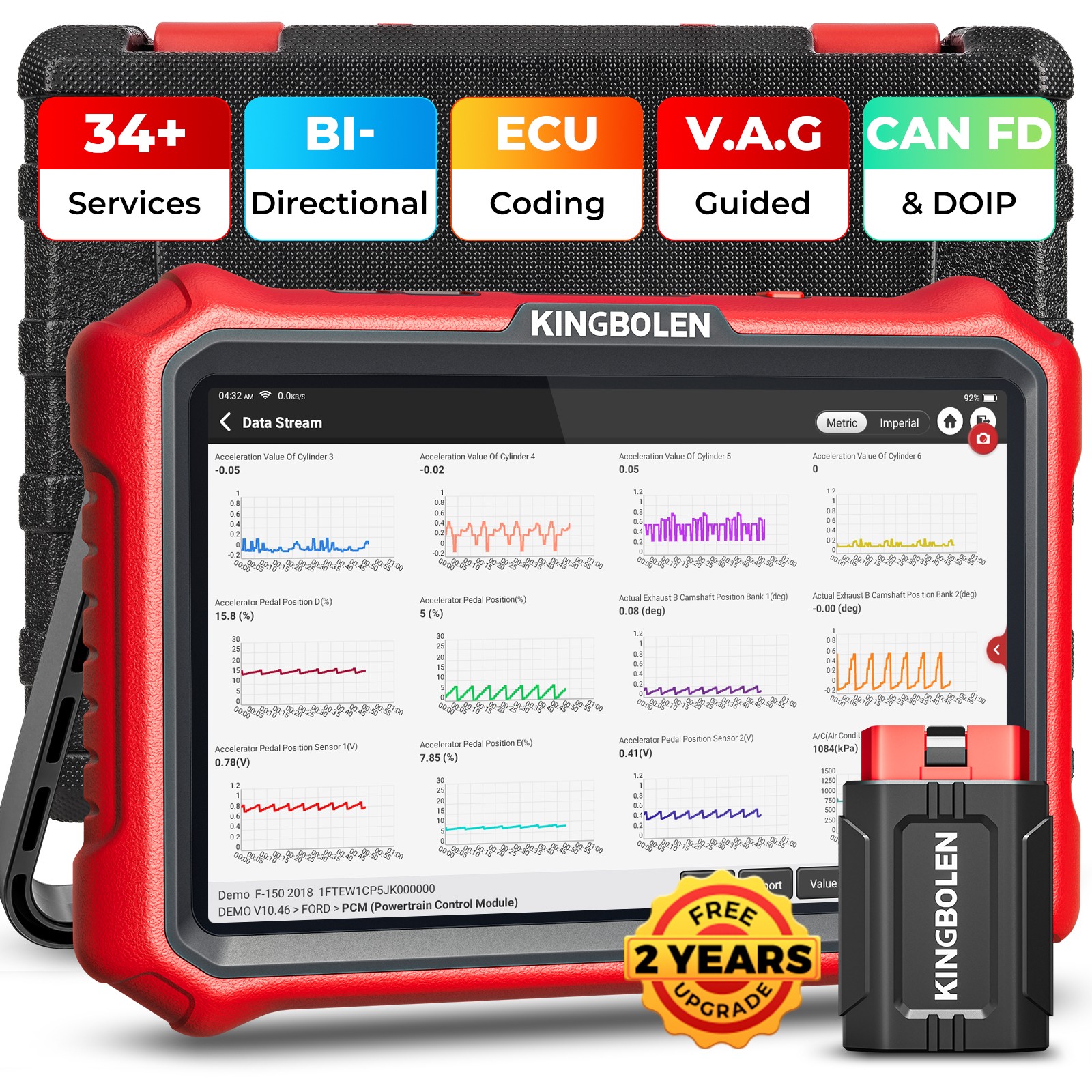 KINGBOLEN K8 PRO OBD2 Scanner Car Diagnostic Tool Coding All System CANFD DOIP