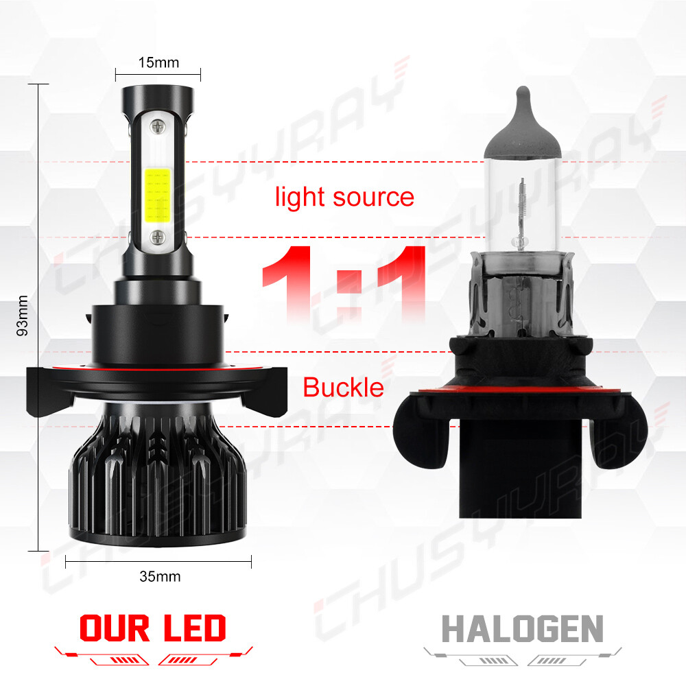 2X H13 9008 LED Headlight Super Bright Bulbs Kit 420000LM White Hi-Lo Beam 6000K