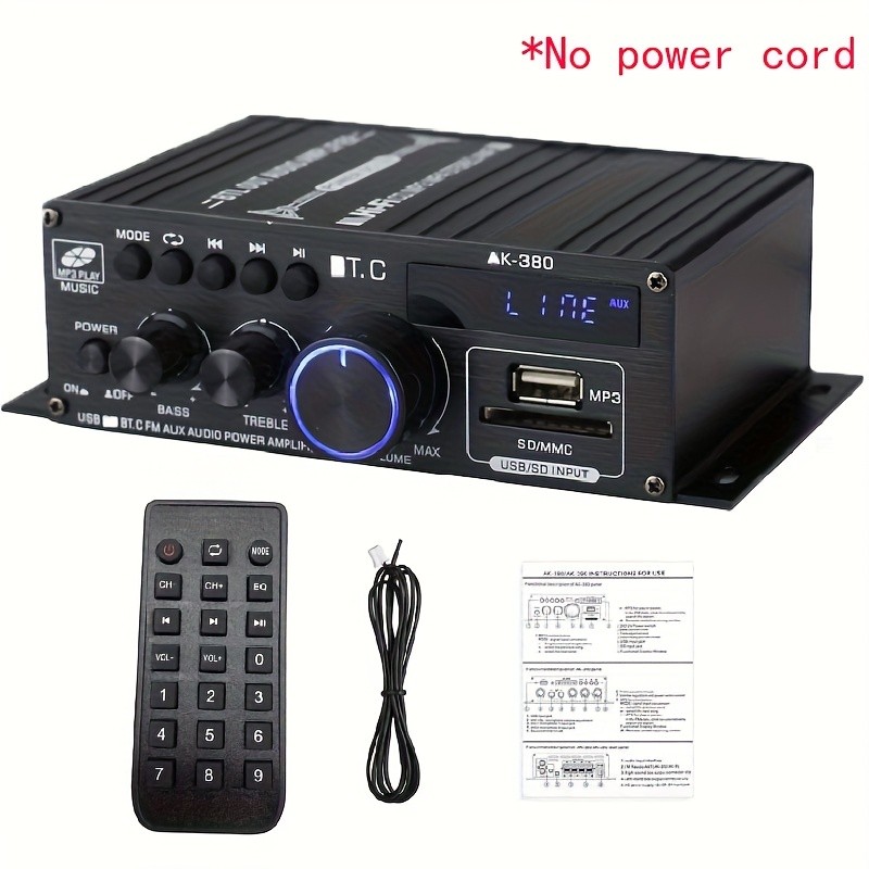 Bluetooth 5.0 Audio Power Amplifier 400W+400W 2.0 CH HiFi Stereo Amp Receiver
