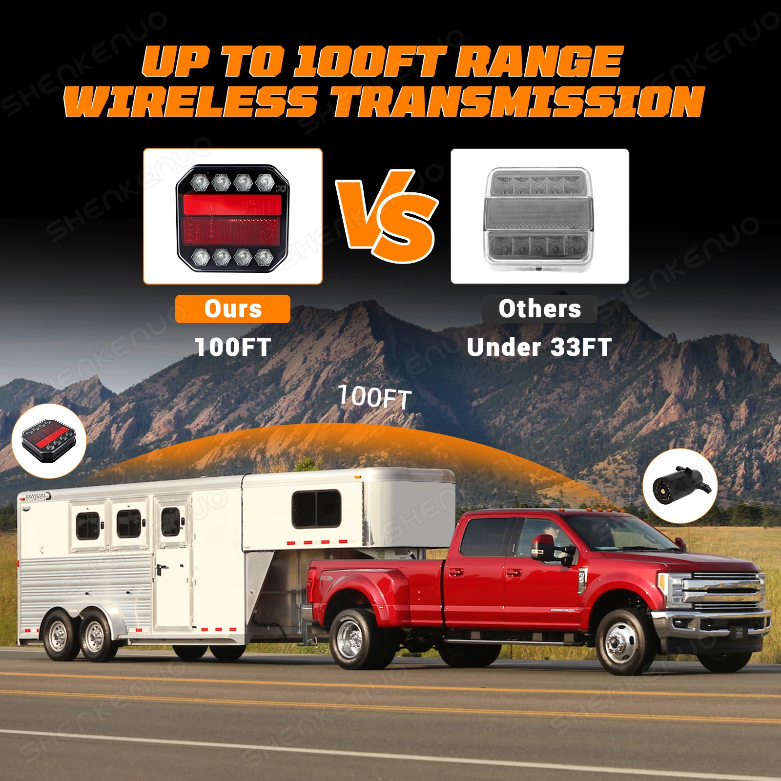 LED Magnetic Wireless Rechargeable Trailer Lights IP65 Waterproof | Trucks & RVs