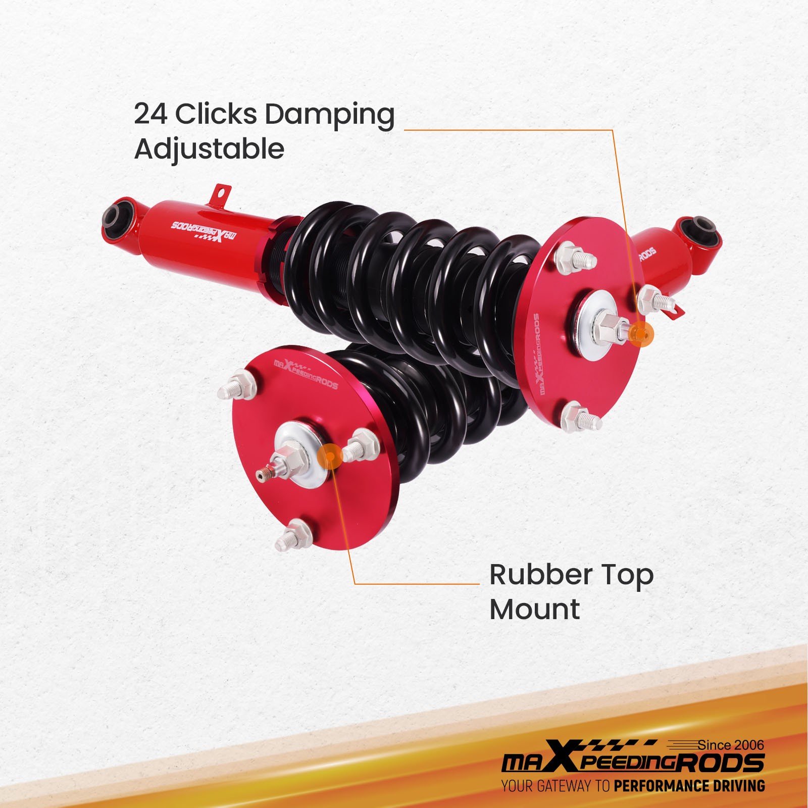 MaXpeedingrods Adjustable Coilovers 24-Step Damper For Toyota Supra 86-92 MK3